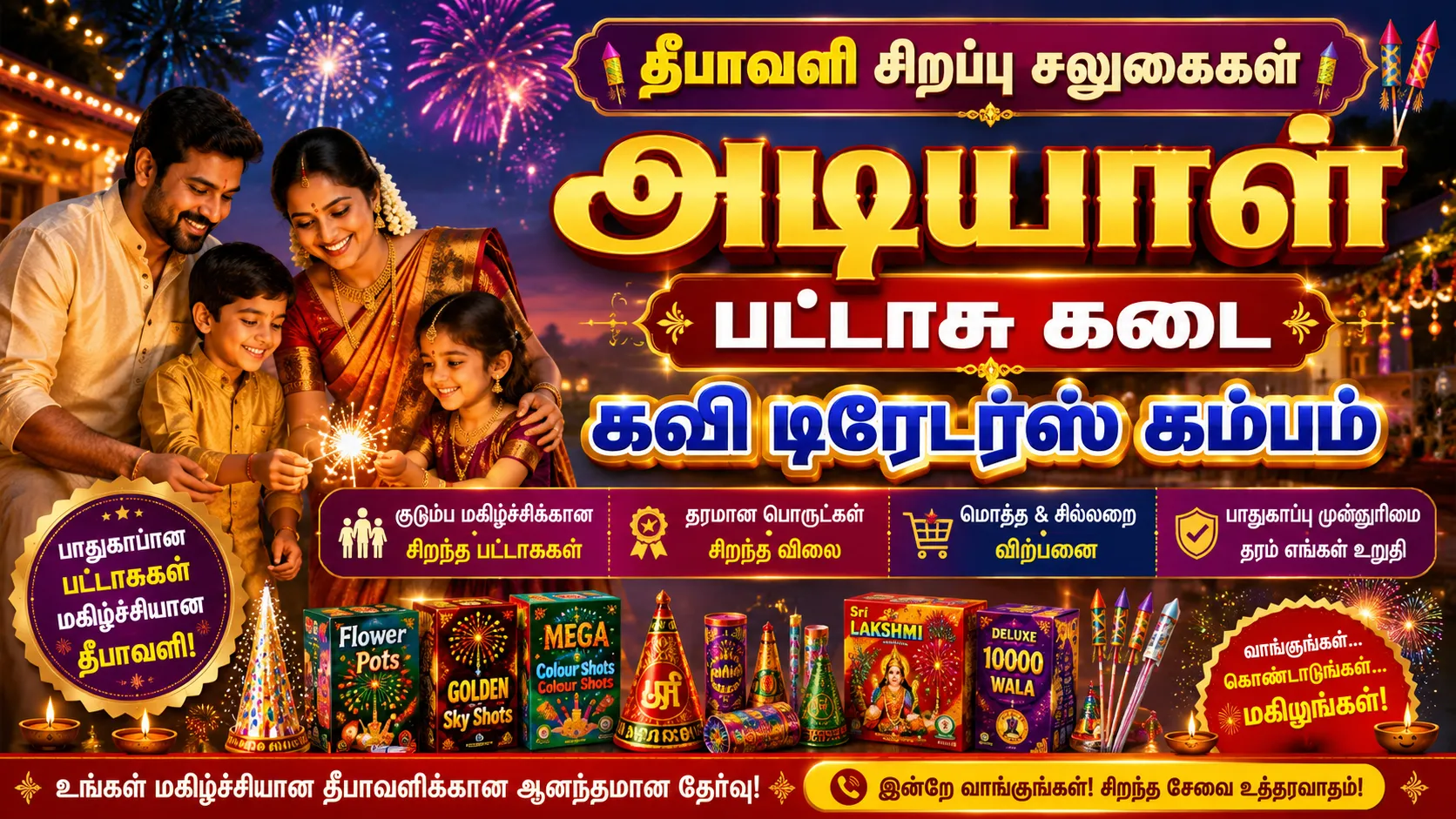 Adiyal Pattasu Kadai | Trusted Fireworks Shop in Cumbum